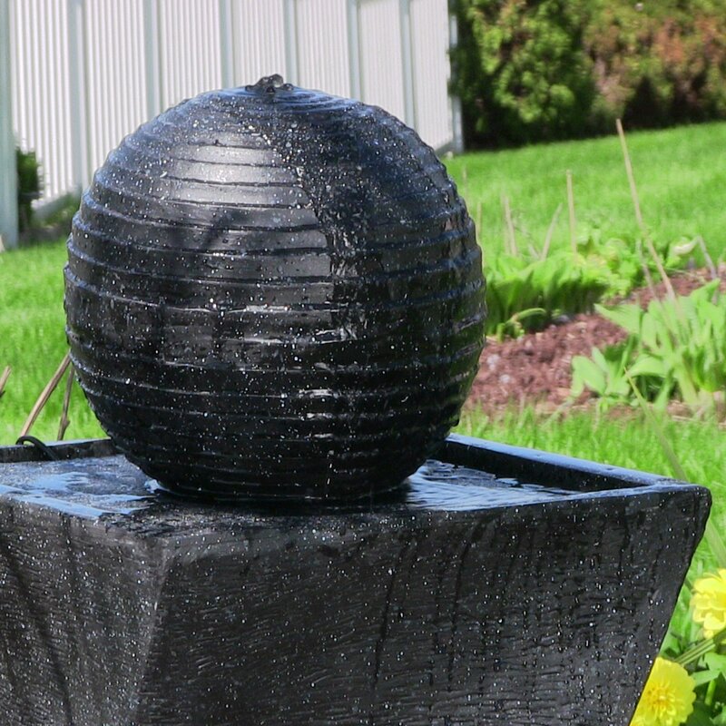 resin solar outdoor fountain with light